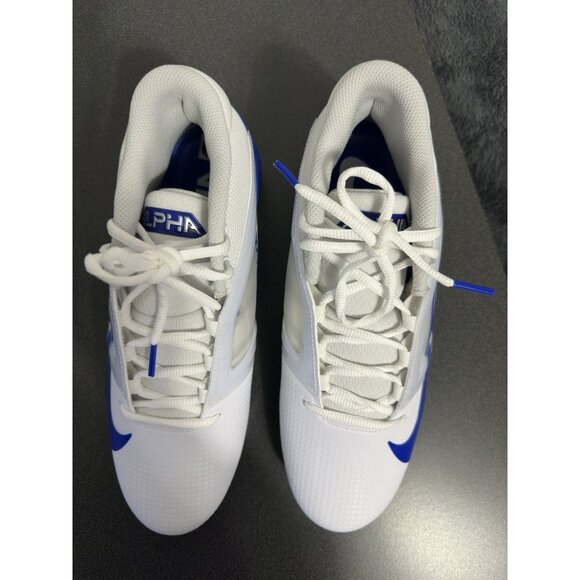 Nike Alpha Menace 4 Pro Football Cleats FD7037-103 White Royal Blue Size 9 - Picture 7 of 10